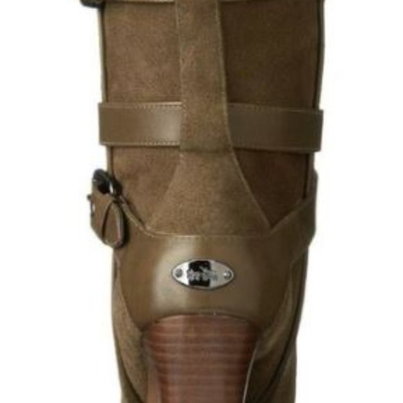 Coach ALEXANDRA Fatigue Suede Boot Mid Calf Olive - Picture 3 of 4